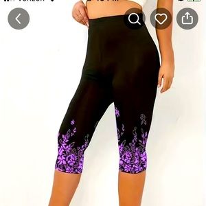 Black and purple capri, never worn only tried on. Didn’t like the fit.
